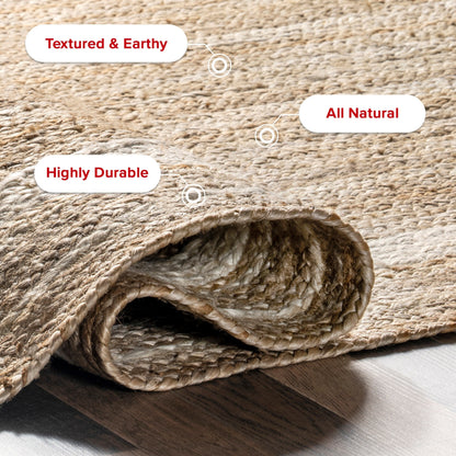 Tapis de sol Nuloom Rikki Coastal en jute tressé