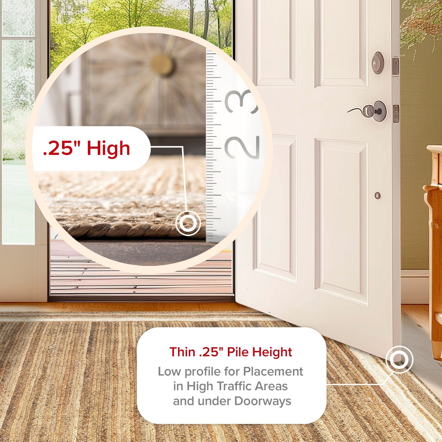 Tapis de sol Nuloom Rikki Coastal en jute tressé