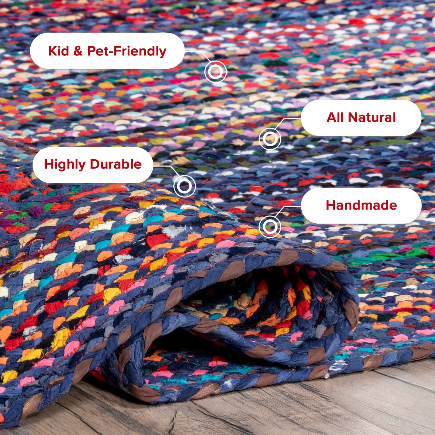 Tapis de sol bohème tressé à la main Nuloom Tammara