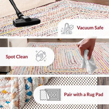 Tapis de sol bohème tressé à la main Nuloom Tammara