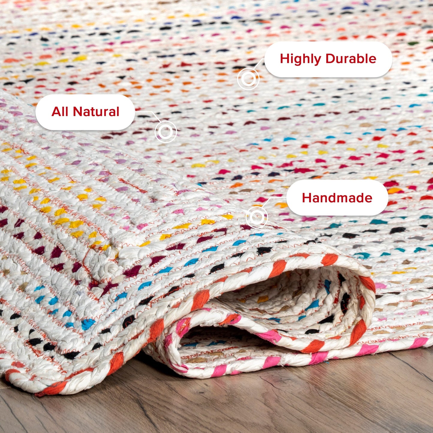 Tapis de sol bohème tressé à la main Nuloom Tammara