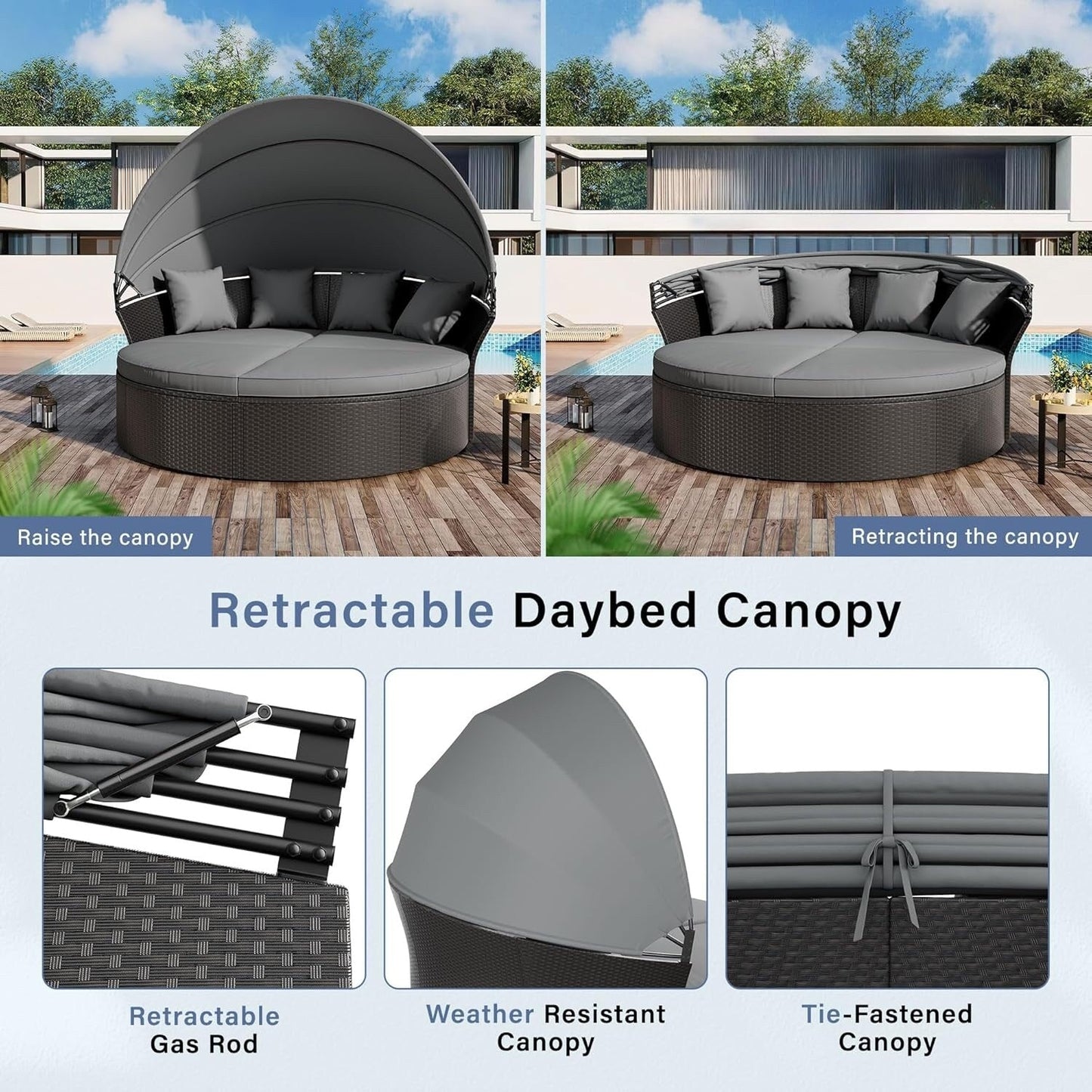 Ensemble de salon de jardin Nuon 4/5 pièces en osier avec auvent par Havenside Home