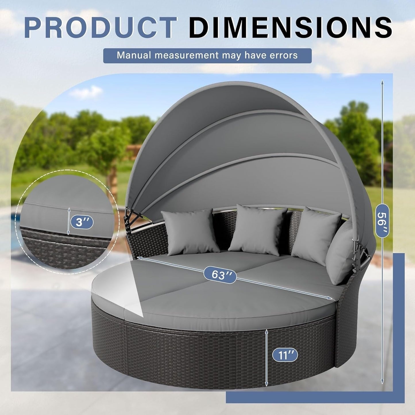 Ensemble de salon de jardin Nuon 4/5 pièces en osier avec auvent par Havenside Home