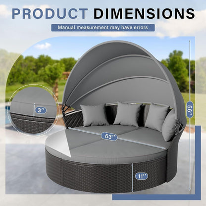 Ensemble de salon de jardin Nuon 4/5 pièces en osier avec auvent par Havenside Home