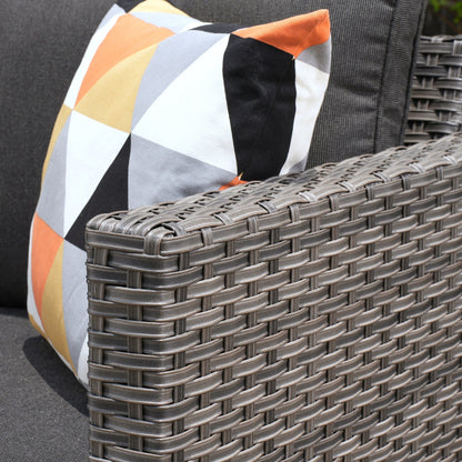 Ensemble de 5 sièges de jardin en osier à dossier haut OVIOS