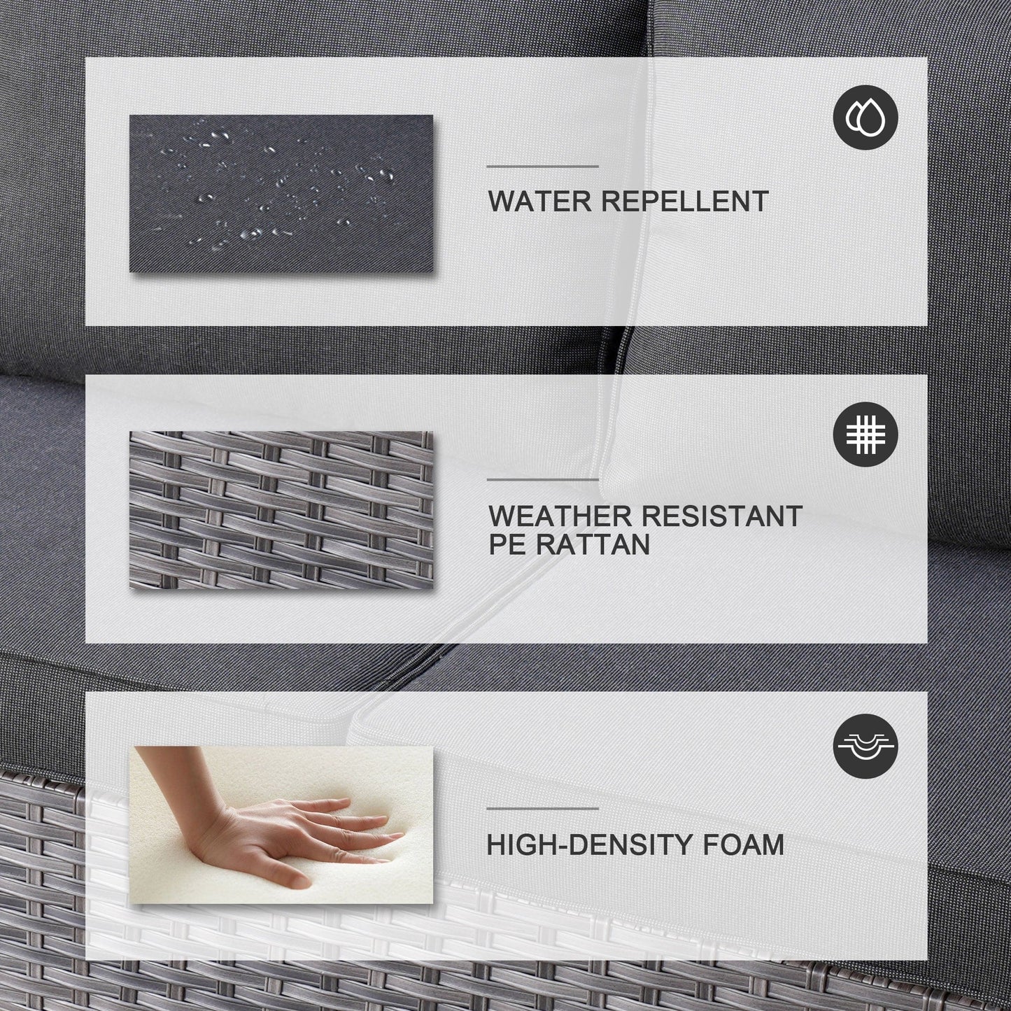 Ensemble de 5 sièges de jardin en osier à dossier haut OVIOS