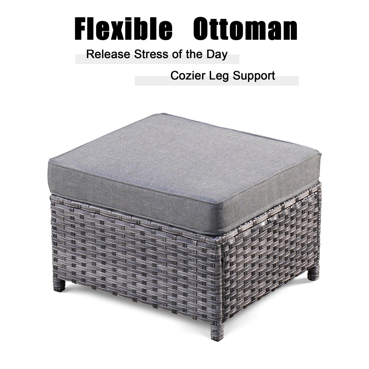 Ensemble de 5 sièges de jardin en osier à dossier haut OVIOS