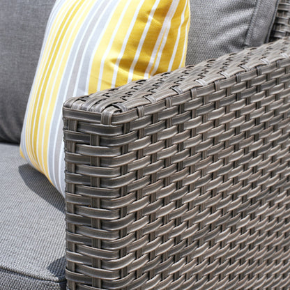 Ensemble de 5 sièges de jardin en osier à dossier haut OVIOS