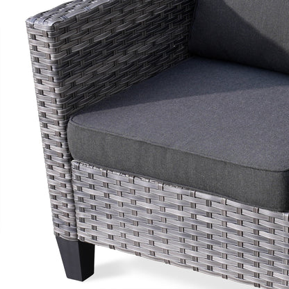 Ensemble de 5 sièges de jardin en osier à dossier haut OVIOS