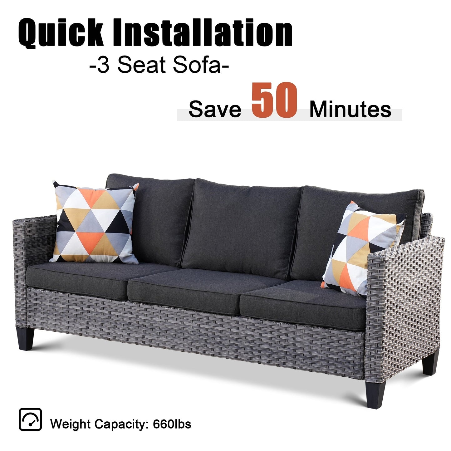 Ensemble de 5 sièges de jardin en osier à dossier haut OVIOS