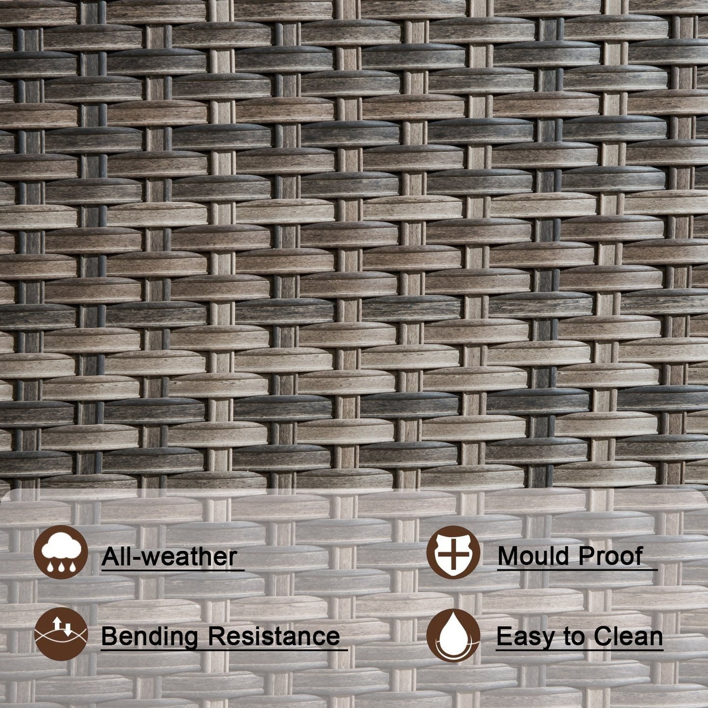 Ensemble de 5 sièges de jardin en osier à dossier haut OVIOS