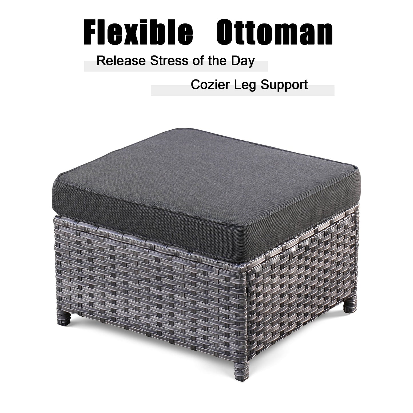 Ensemble de 5 sièges de jardin en osier à dossier haut OVIOS