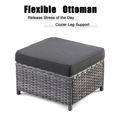 Ensemble de 5 sièges de jardin en osier à dossier haut OVIOS