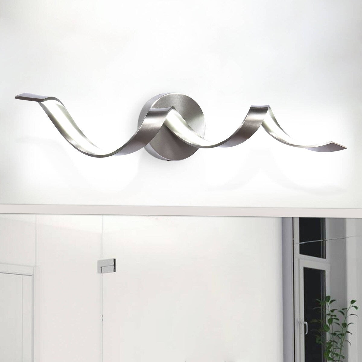 Applique murale à LED pour salle de bain, design spirale moderne, intensité variable