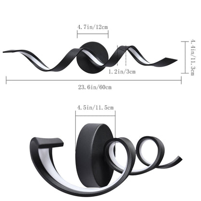 Applique murale à LED pour salle de bain, design spirale moderne, intensité variable