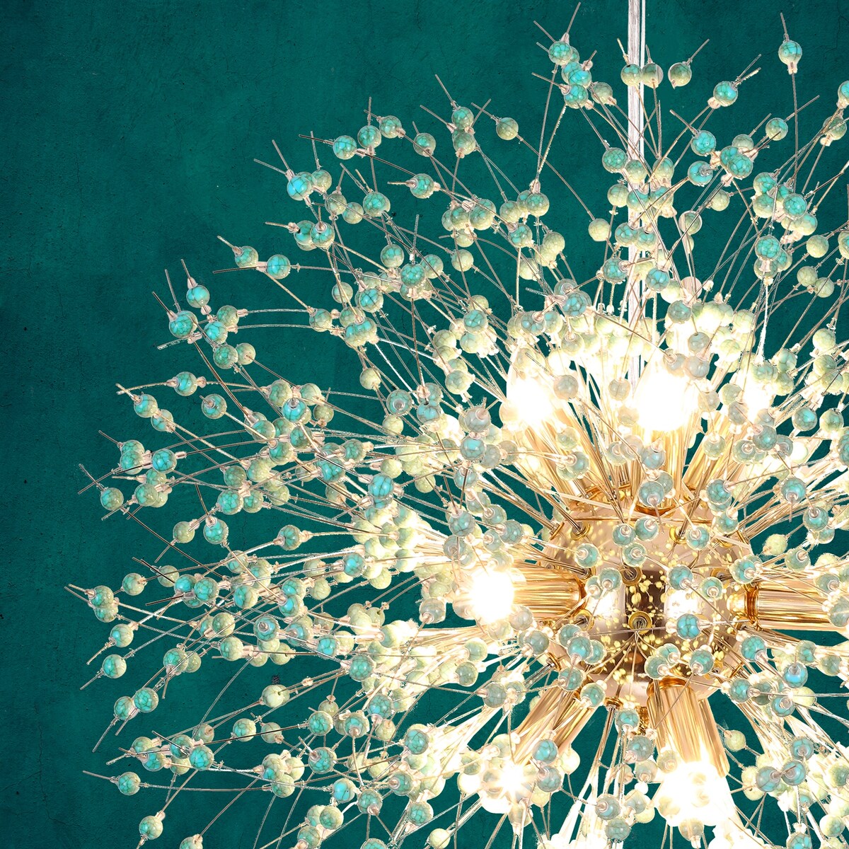 Lustre Spoutnik moderne en cristal avec feu d'artifice OYIPRO