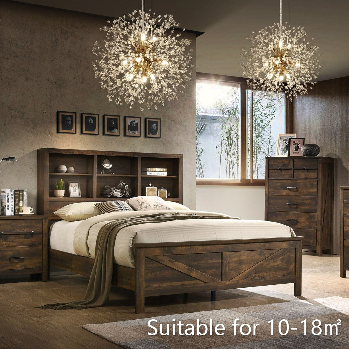 Lustre Spoutnik moderne en cristal avec feu d'artifice OYIPRO