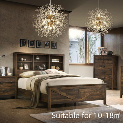 Lustre Spoutnik moderne en cristal avec feu d'artifice OYIPRO