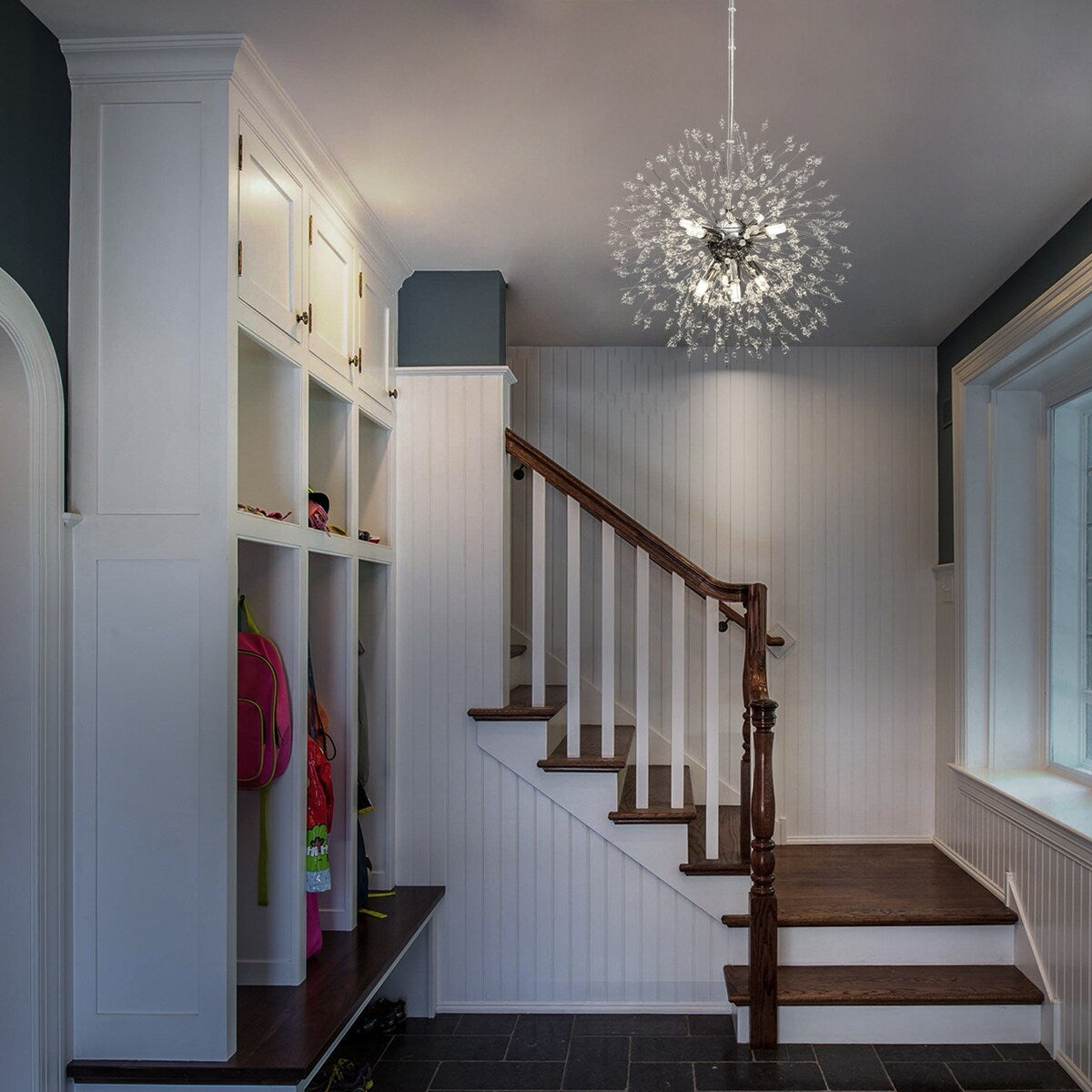 Lustre Spoutnik moderne en cristal avec feu d'artifice OYIPRO