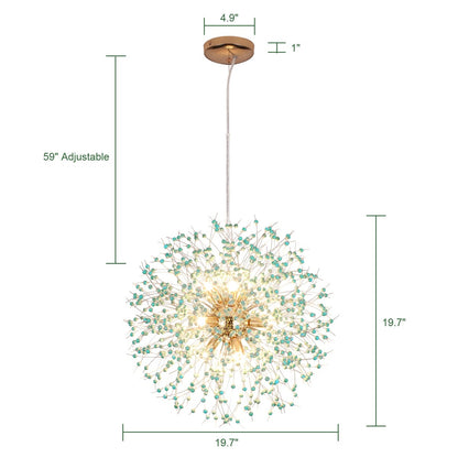 Lustre Spoutnik moderne en cristal avec feu d'artifice OYIPRO