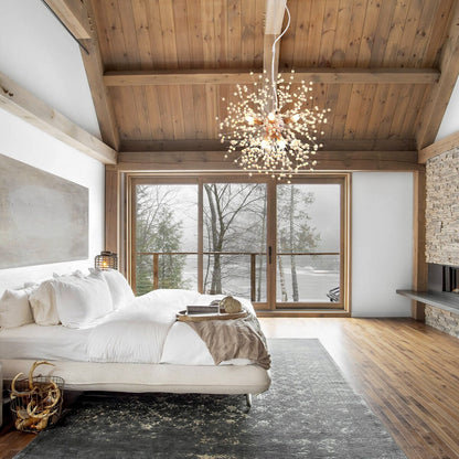 Lustre Spoutnik moderne en cristal avec feu d'artifice OYIPRO