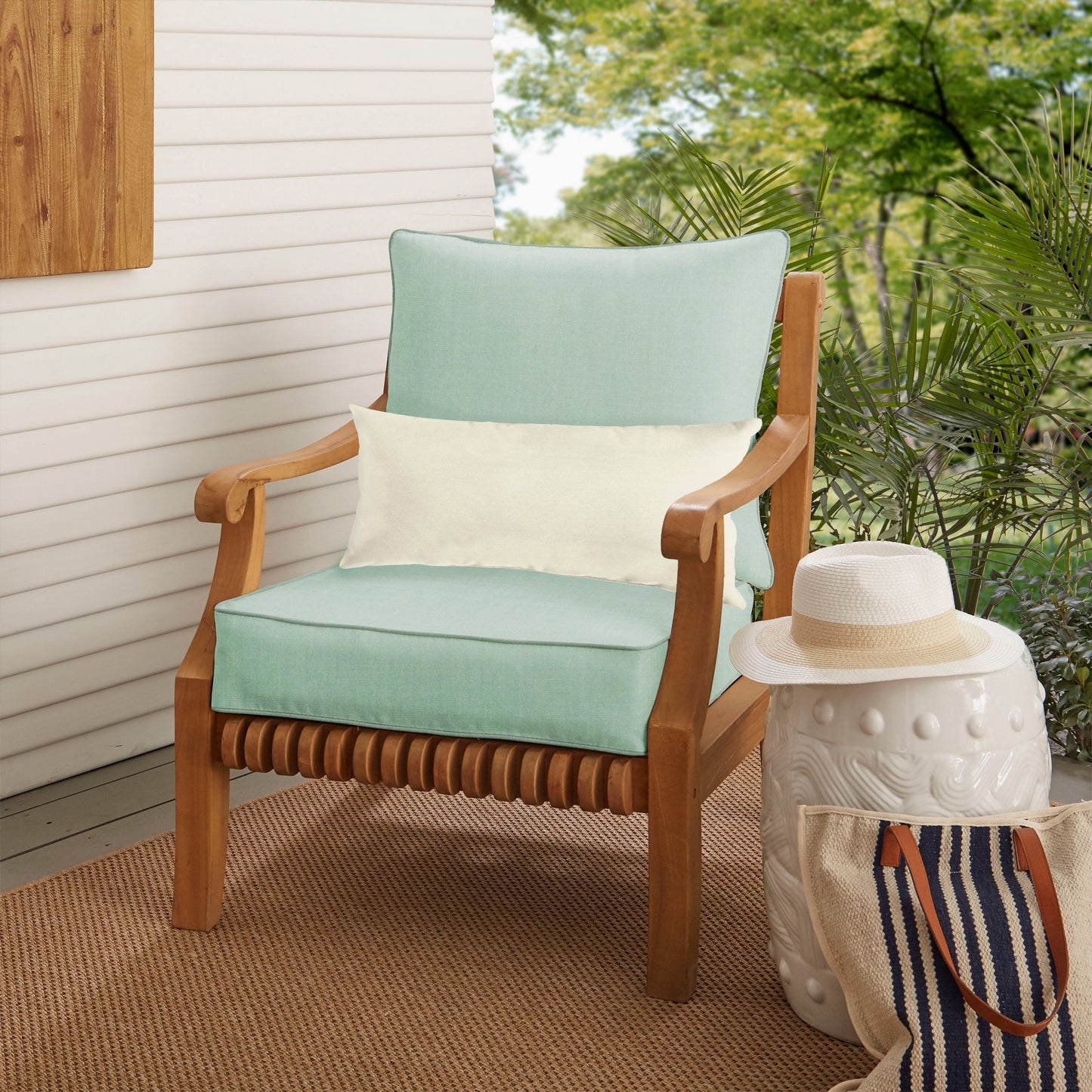 Ensemble coussin et coussin de chaise Oakley Sunbrella Solid pour intérieur/extérieur