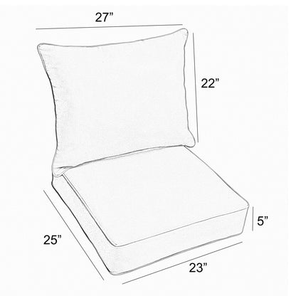 Ensemble coussin et coussin de chaise Oakley Sunbrella Solid pour intérieur/extérieur