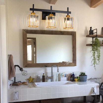 Luminaires de salle de bain modernes à 3, 4 ou 5 lumières en cristal à intensité variable, pour miroir