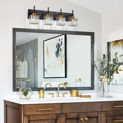 Luminaires de salle de bain Ora Modern en cristal à intensité variable sur miroir Glam Vanity Lights