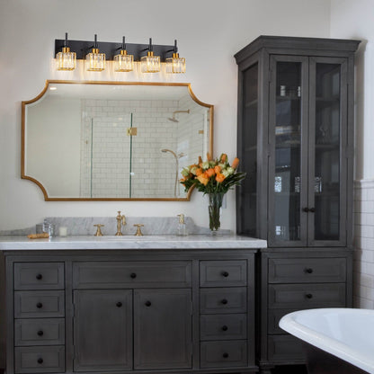 Luminaires de salle de bain Ora Modern en cristal à intensité variable sur miroir Glam Vanity Lights