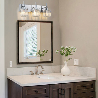 Luminaires de salle de bain Ora Modern en cristal à intensité variable sur miroir Glam Vanity Lights