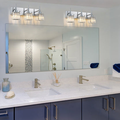 Luminaires de salle de bain Ora Modern en cristal à intensité variable sur miroir Glam Vanity Lights