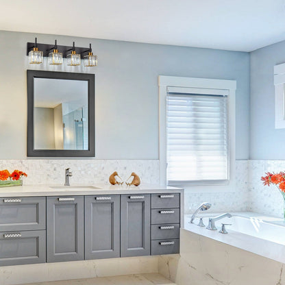 Luminaires de salle de bain Ora Modern en cristal à intensité variable sur miroir Glam Vanity Lights