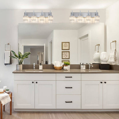 Luminaires de salle de bain Ora Modern en cristal à intensité variable sur miroir Glam Vanity Lights