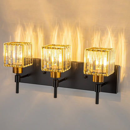 Luminaires de salle de bain Ora Modern en cristal à intensité variable sur miroir Glam Vanity Lights