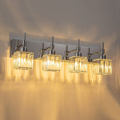Luminaires de salle de bain Ora Modern en cristal à intensité variable sur miroir Glam Vanity Lights