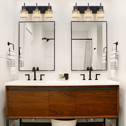 Luminaires de salle de bain Ora Modern en cristal à intensité variable sur miroir Glam Vanity Lights