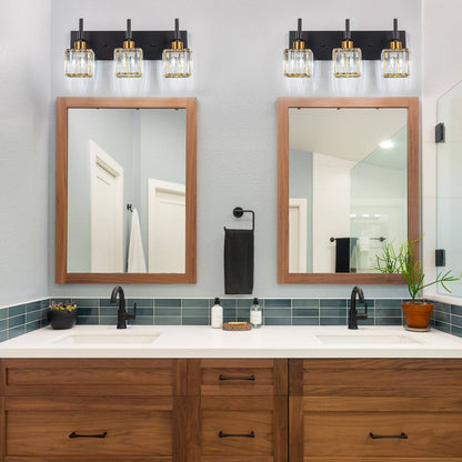 Luminaires de salle de bain Ora Modern en cristal à intensité variable sur miroir Glam Vanity Lights