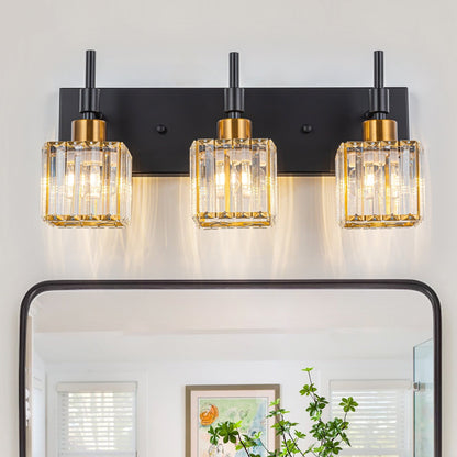 Luminaires de salle de bain Ora Modern en cristal à intensité variable sur miroir Glam Vanity Lights