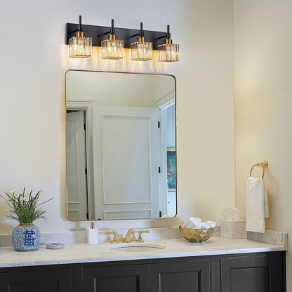 Luminaires de salle de bain Ora Modern en cristal à intensité variable sur miroir Glam Vanity Lights