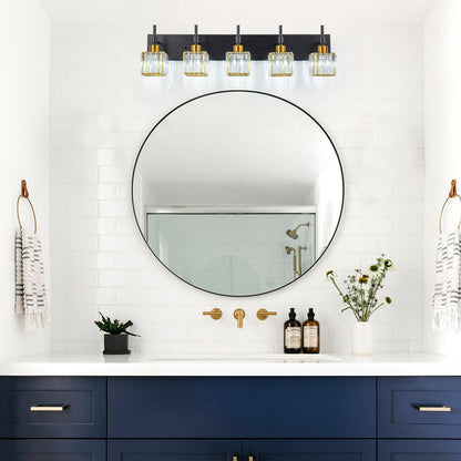 Luminaires de salle de bain Ora Modern en cristal à intensité variable sur miroir Glam Vanity Lights