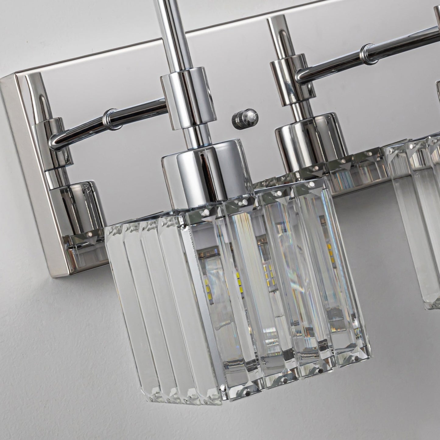 Luminaires de salle de bain Ora Modern en cristal à intensité variable sur miroir Glam Vanity Lights