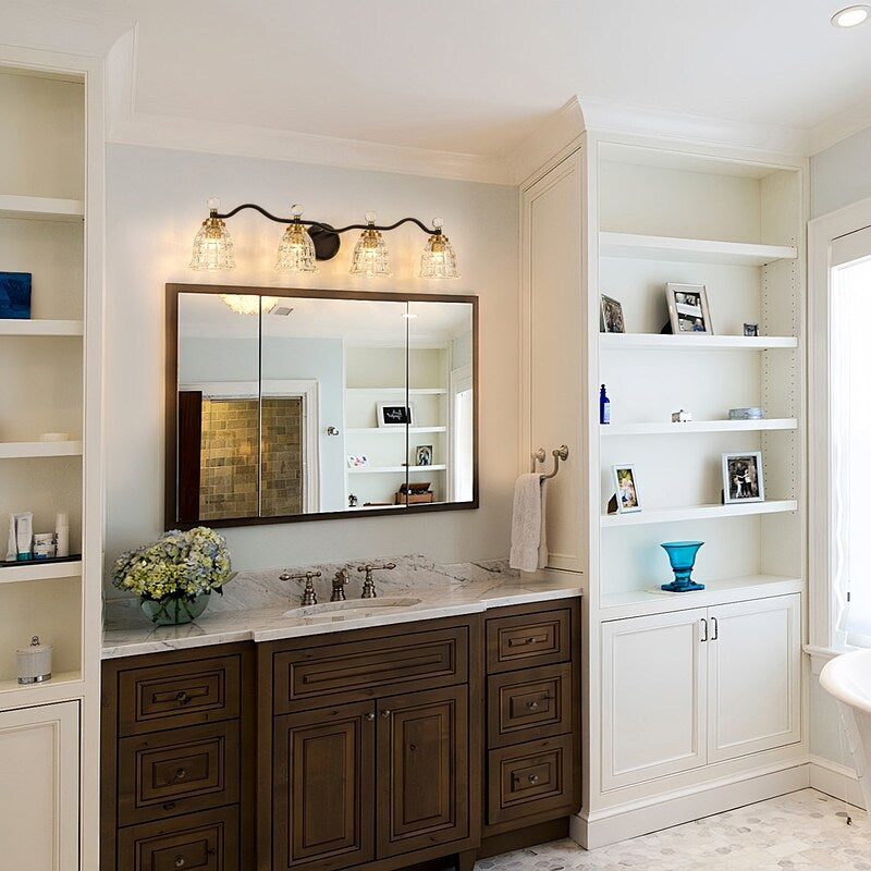 Luminaires de salle de bain modernes Ora à intensité variable, noir et or