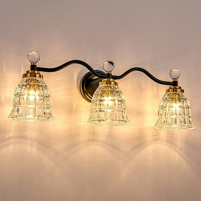 Luminaires de salle de bain modernes Ora à intensité variable, noir et or