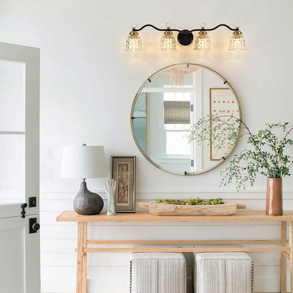 Luminaires de salle de bain modernes Ora à intensité variable, noir et or