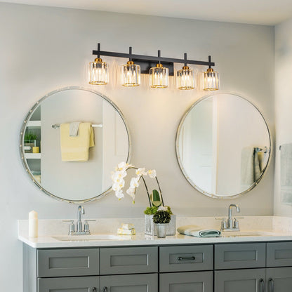 Luminaires de salle de bain modernes à 3, 4 ou 5 lumières en cristal à intensité variable, pour miroir