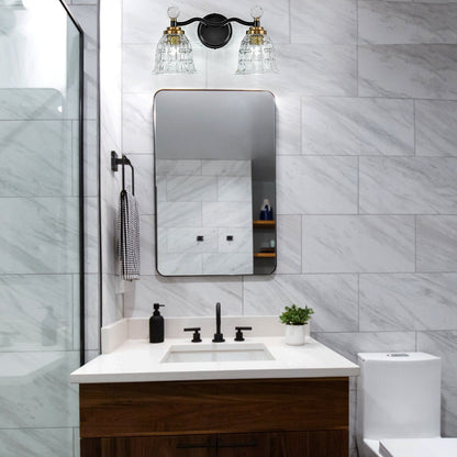 Luminaires de salle de bain modernes Ora à intensité variable, noir et or