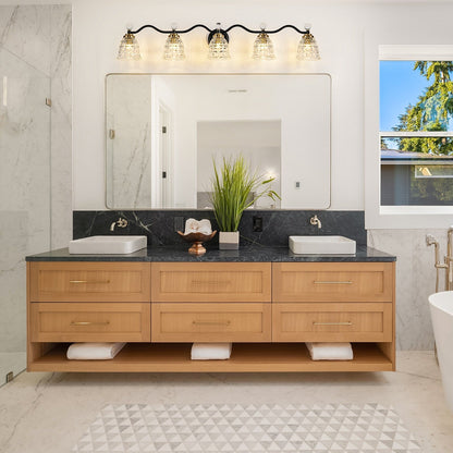 Luminaires de salle de bain modernes Ora à intensité variable, noir et or