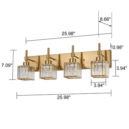Luminaires de salle de bain Ora Modern en cristal à intensité variable sur miroir Glam Vanity Lights