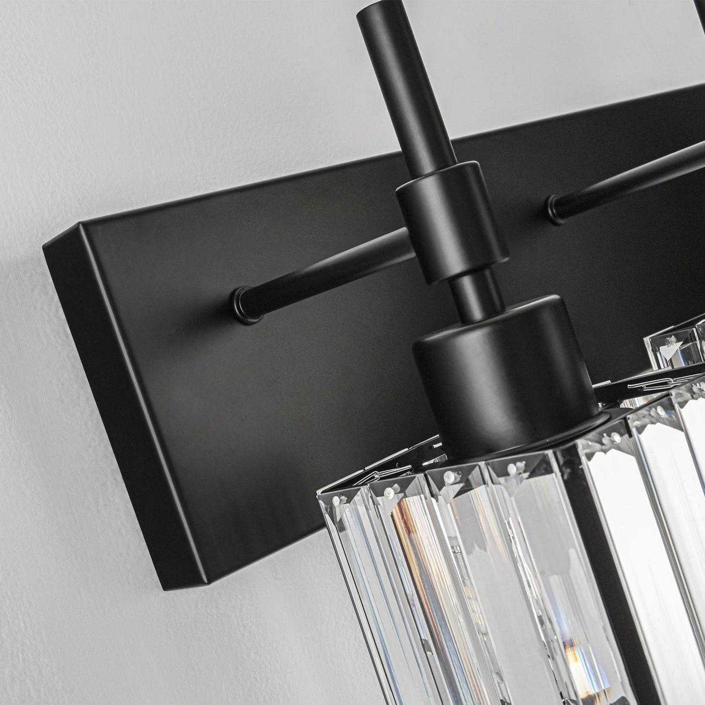 Luminaires de salle de bain Ora Modern en cristal à intensité variable sur miroir Glam Vanity Lights